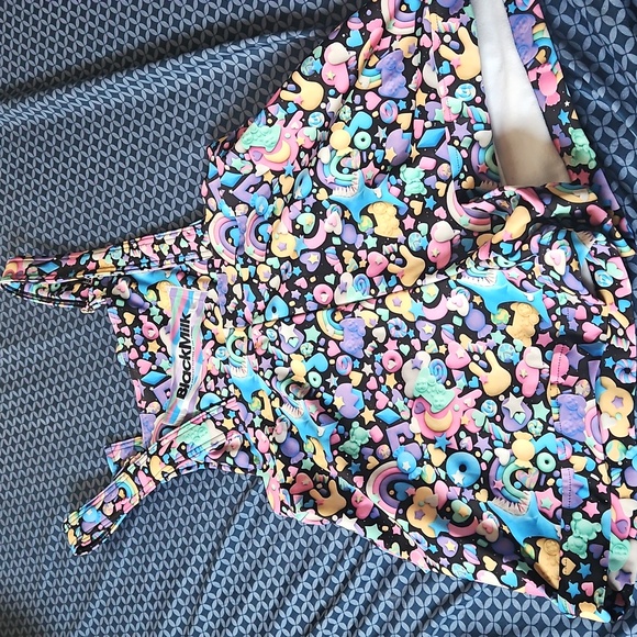 Black Milk Space Gummies Short Overalls - Picture 3 of 5